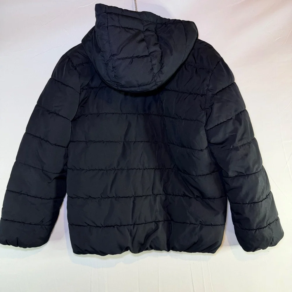 The Childrens Place Kids Black‎ Hooded Puffer Jacket Size L 10/12 Quilted Coat
